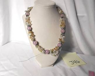 Rose Quartz Crystals Necklace