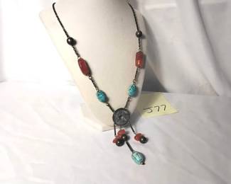 Handcrafted Long Necklace With Scarab Beatles