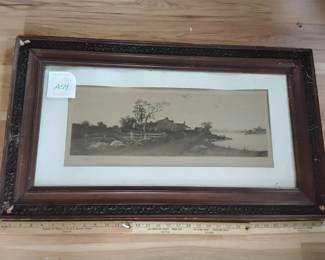 Vintage Landscape With House Print
