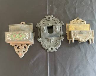 Three Metal Matches Holders