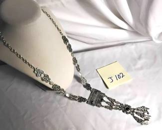 Silver Toned Long Necklace