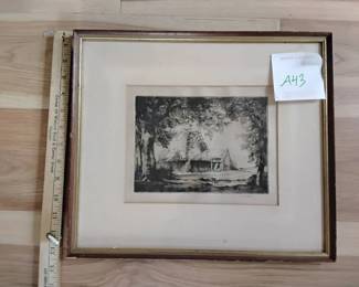 Artist Signed Framed Engraving