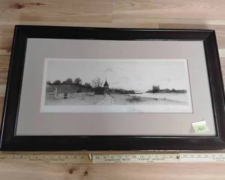 005 1894 Signed Engraving Days Dying Glow Country Road by John Octavius Anderson