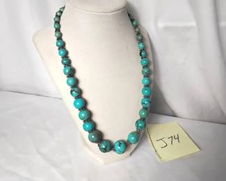 Handcrafted Turquoise And Sterling Silver Necklace
