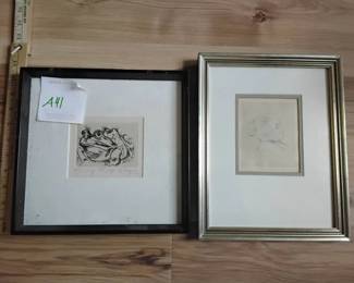 Two Prints, One Signed By Artist