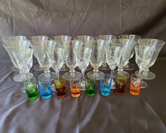 Vintage Stemware And Shot Glasses