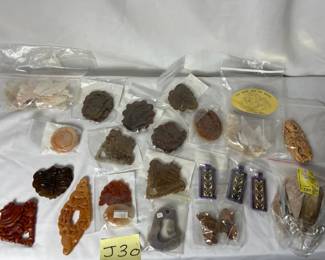 Lot Of Pendants, includes Intricate Carved Stone