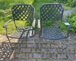 Pair Or Metal Patio Chairs