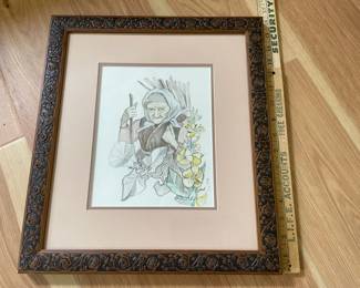 Watercolor Portrait Of An Elderly Woman