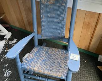 Vintage Chippy Blue Rocking Chair