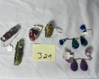 Lot Of Handcrafted Leah Fairbanks Effetre Art Glass Beads And Gemstone Beads