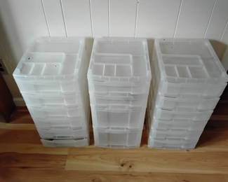 Three Plastic Storage Drawers
