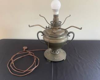 Antique Electrified Oil Lamp