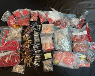 Lot Of Natural Beads Including Red Coral