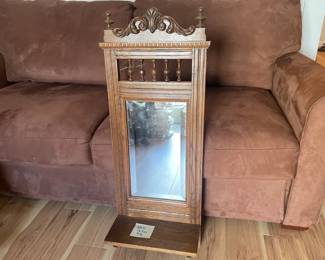 Wood Frame Mirror With Shelf