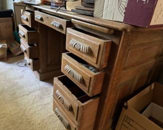Carved wooden desk
