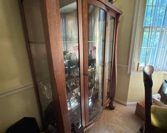 curved glass cabinet