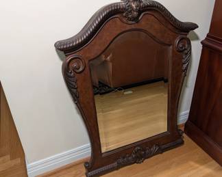 Baroque Style Carved Wood Mirror