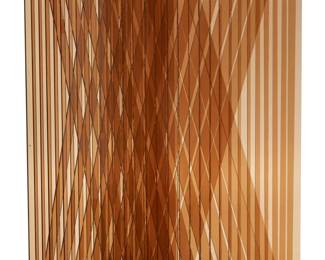 66 De Wain Valentine (1936-2022) "Open Diamond Rotated Double Diagonal," 1983 Laminated glass Unmarked 26.5" H x 20" W x 9.25" D Estimate: $1,500 - $2,500