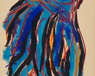 21 Karel Appel (1921-2006) "Ballerina," 1956 Gouache and watercolor on wove paper Signed and dated lower center: K. Appel '56; titled by repute Sheet: 25.75" H x 20" W Estimate: $10,000 - $15,000