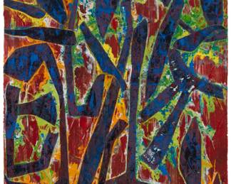 120 Charles "Chuck" Arnoldi (b. 1946) Untitled, 1990 Monoprint/Monotype in colors on paper Signed, dated, and inscribed lower center: Arnoldi 5/1/90 NYC ©; inscribed lower left: "CA" Image/Sheet: 49" H x 40" W Estimate: $2,000 - $3,000