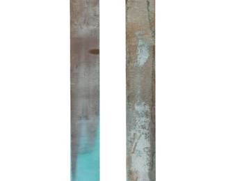 83 Eric Orr (1939-1998) Double fountain Copper Each unmarked Each without brackets: 108.25" H x 12" W x 7" D Estimate: $5,000 - $7,000