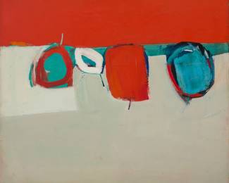 25 Raimonds Staprans (1926-2026) Still life with apples and pears, 1967 Oil on canvas Signed and dated lower right: Staprans -67 22" H x 25" W Estimate: $10,000 - $15,000