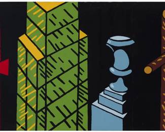 147 Joe Clower (b. 1937) Untitled (Architectural), 1983 Enamel on three tin panels nailed together Signed and dated verso: Clower / 1983 12.5" H x 30" W Estimate: $600 - $800
