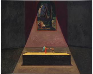 137 Alfredo Antognini (1938-2016) "The Fight of Jacob and the Angel," 1983 Oil on canvas Signed with initials and dated lower right: A.A. 83; titled on a provenance letter from the artist 40" H x 50" W Estimate: $1,000 - $1,500