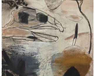 102 Chihung Yang (b. 1947) Abstract composition, 1990 Acrylic, pastel, and watercolor on paper Signed and dated lower right: C. Yang / 90 Image/Sheet: 22.25" H x 15" W Estimate: $5,000 - $7,000