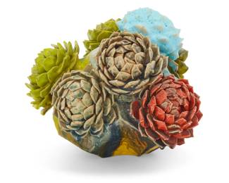41 Matt Wedel (b.1983) Flower Tree Glazed ceramic Signed to underside: wedel 9.625" H x 12.25" W x 11.125" D Estimate: $6,000 - $8,000