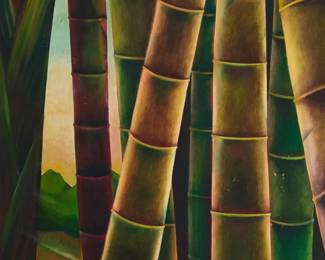 155 Jessica Rice (1941-2016) Bamboo Oil on canvas Signed lower right: Jessica Rice 30.125" H x 30.125" W Estimate: $800 - $1,200