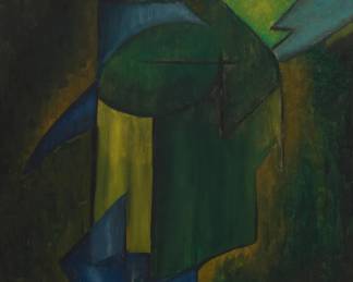 12 Werner Drewes (1899-1985) "Abstract #2" Oil on canvasboard Signed and with the artist's peace cipher lower center: Drewes; titled on a label affixed verso 24" H x 18" W Estimate: $8,000 - $12,000