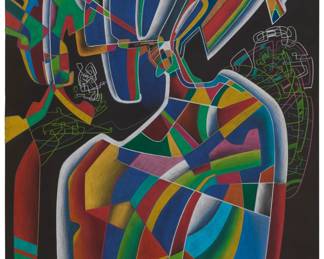 37 Mihail Chemiakin (b. 1943) "Metaphysical Bust I," 1991 Pastel on black paper Signed and dated lower right: M. Chemiakine / 91; titled on a label affixed to the frame's backing paper Sheet: 44.25" H x 30" W Estimate: $3,000 - $5,000
