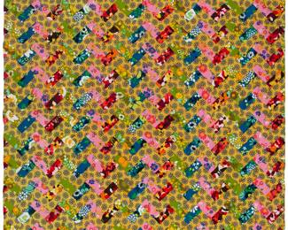 126 Jim Isermann (b. 1955) Untitled (0294) Hand-pieced fabric With applied fabric tag: JIM ISERMANN / HANDIWORK; sewn title at edge 74" H x 71" W Estimate: $4,000 - $6,000