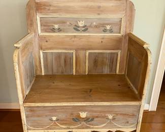 Hand painted vintage bench