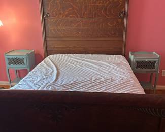 Full sized antique headboard and footboard