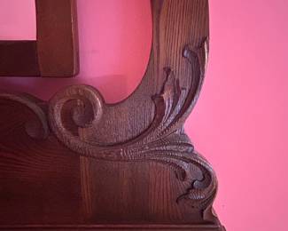 Antique wooden dresser and mirror