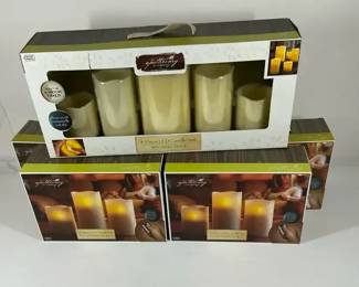 Three Apothecary LED Flameless Candle Sets with Timers