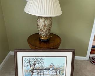 Decorative Table Lamp, Accent Table Framed Lighthouse Print