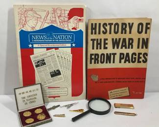 Vintage Newspaper History Publications, Souvenir Coins and Desk Accessories