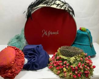 Ladies Vintage Hats With John Wanamaker Hat Box