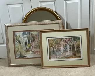 Margaret Peterson Artwork and Oval Wall Mirror