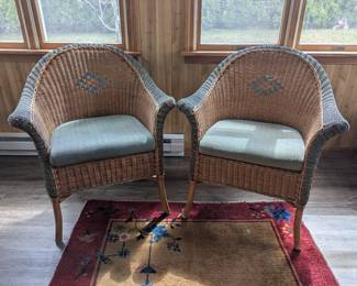 Wicker Chairs, Set of 2