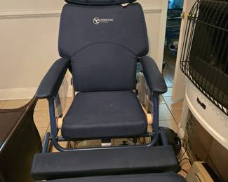Transport cushioned, adjustable chair