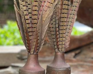 Art Deco Brass Urns