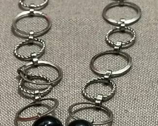 Choker Cross and Black Bead Necklace