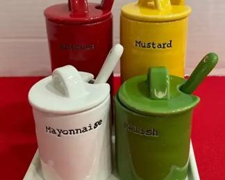 New Pottery Barn Ceramic Condiment Set
