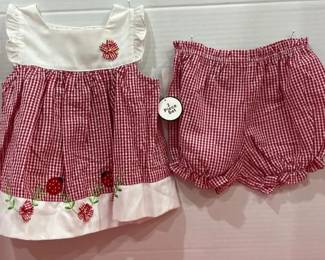 New With Tags Little Bitty Girls 2 Piece Romper Set Ready For Summer