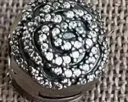 925 Charm Ball With Rhinestones